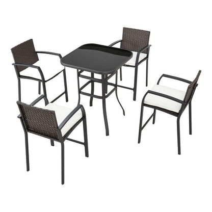 Patio Festival - Set da pranzo bistrot per 4 persone all'aperto con altezza da bar