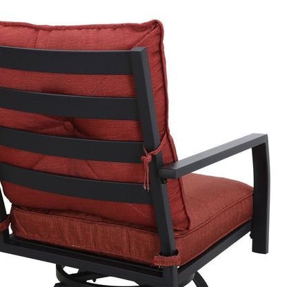 Patio Festival Set da bistrot da esterno da 5 pezzi con cuscini rossi