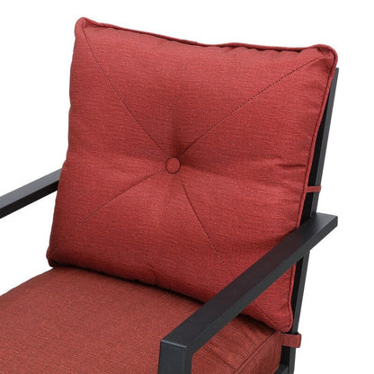 Patio Festival Set da bistrot da esterno da 5 pezzi con cuscini rossi