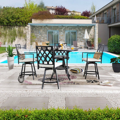 Patio Festival Set da pranzo per esterni da 4 persone, altezza bar rotondo 45,3''