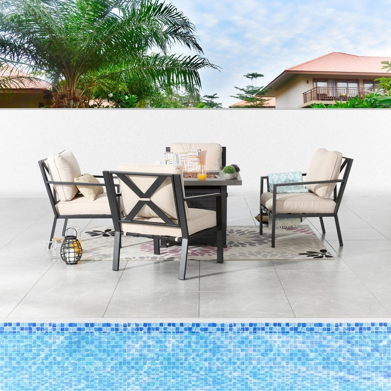 Patio Festival - Set da conversazione con braciere da esterno da 5 pezzi