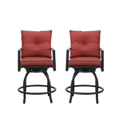 Patio Festival - Set da pranzo con sedia girevole alta da esterno da 5 pezzi