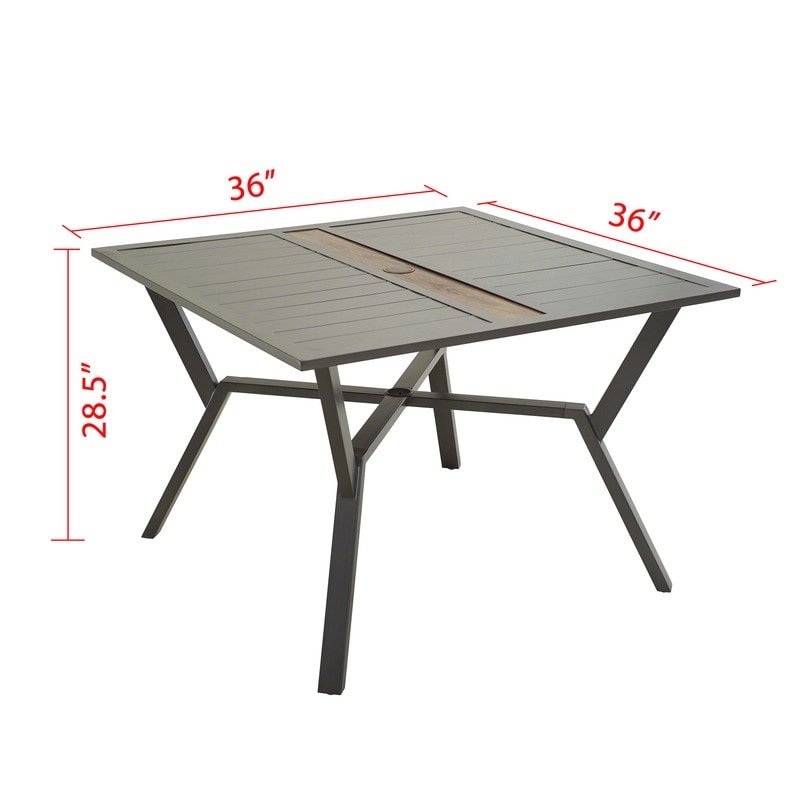 Patio Festival Set da pranzo quadrato da esterno da 5 pezzi