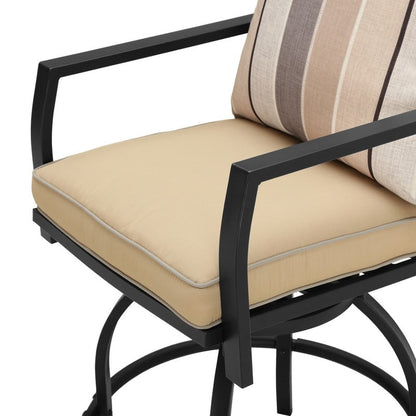 Patio Festival - Set da pranzo con sedia girevole alta da esterno da 5 pezzi