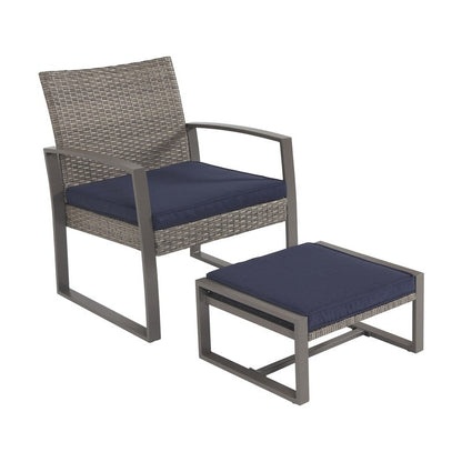 Patio Festival - Set da conversazione in vimini da 5 pezzi per esterni