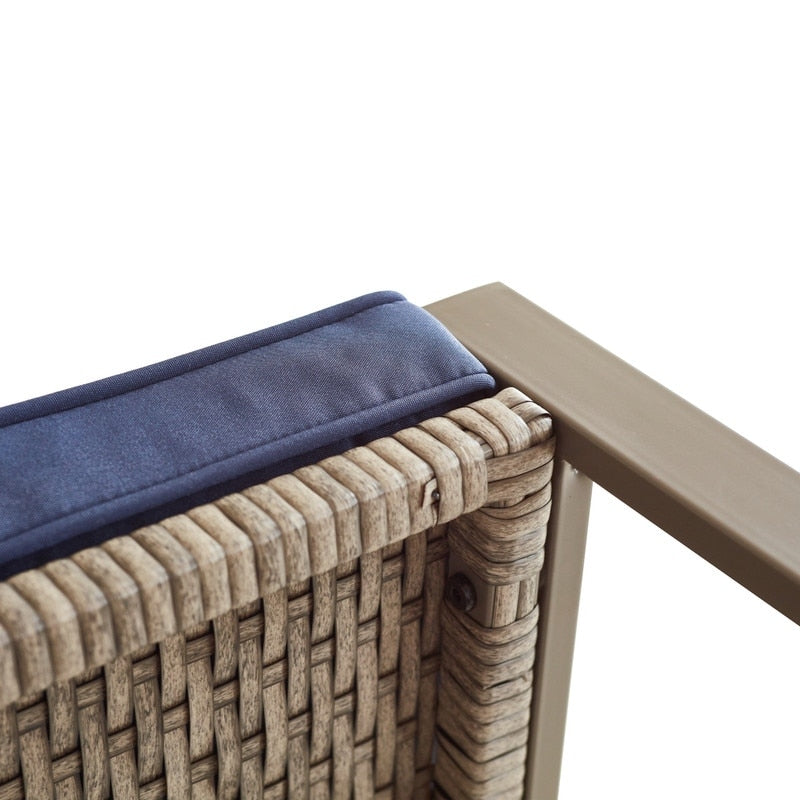 Patio Festival - Set da conversazione in vimini da 5 pezzi per esterni