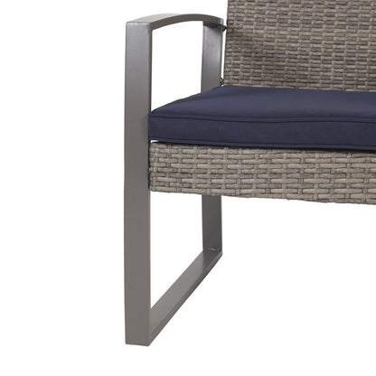 Patio Festival - Set da conversazione in vimini da 5 pezzi per esterni