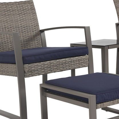 Patio Festival - Set da conversazione in vimini da 5 pezzi per esterni