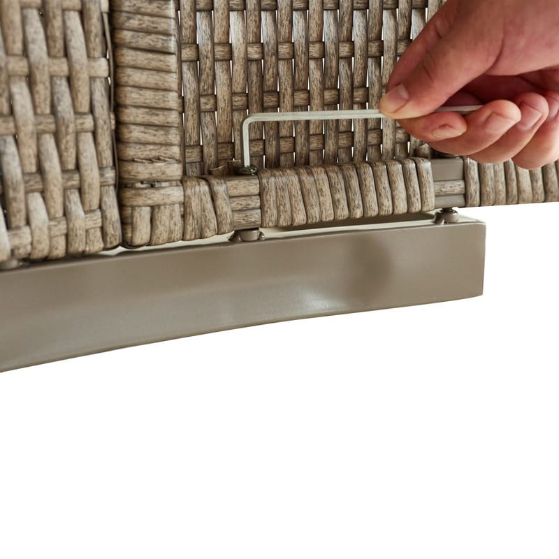 Patio Festival - Set da conversazione in vimini da 5 pezzi per esterni