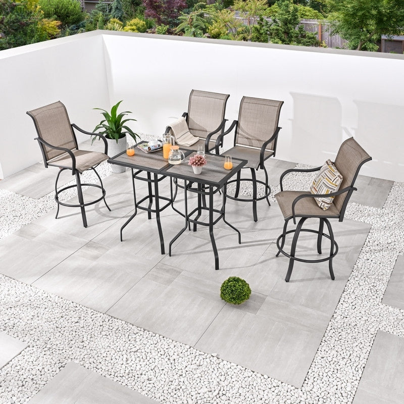 Patio Festival - Set da pranzo bistrot per 4 persone all'aperto con altezza da bar