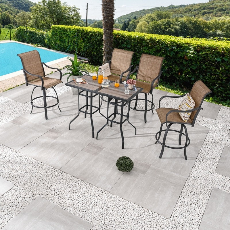 Patio Festival - Set da pranzo bistrot per 4 persone all'aperto con altezza da bar