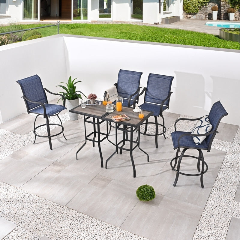 Patio Festival - Set da pranzo bistrot per 4 persone all'aperto con altezza da bar