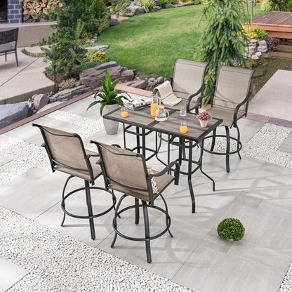 Patio Festival - Set da pranzo bistrot per 4 persone all'aperto con altezza da bar