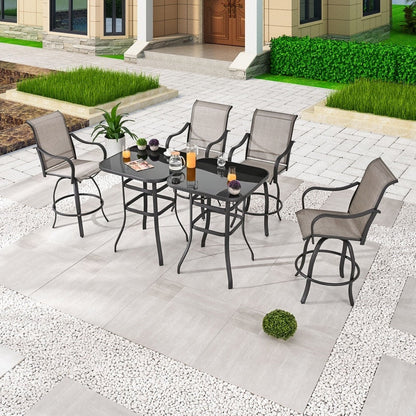 Patio Festival - Set da pranzo bistrot per 4 persone all'aperto con altezza da bar