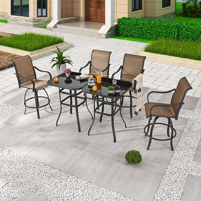 Patio Festival - Set da pranzo bistrot per 4 persone all'aperto con altezza da bar