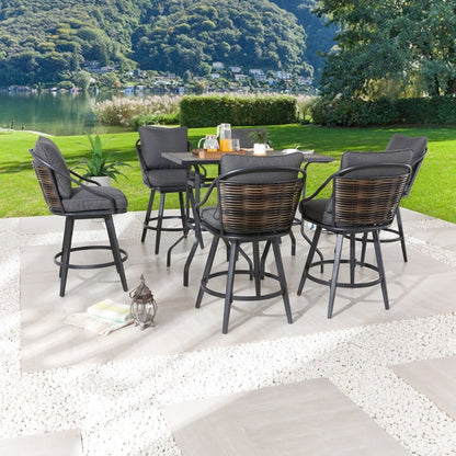 Patio Festival Set da pranzo da esterno con altezza da bar da 8 pezzi