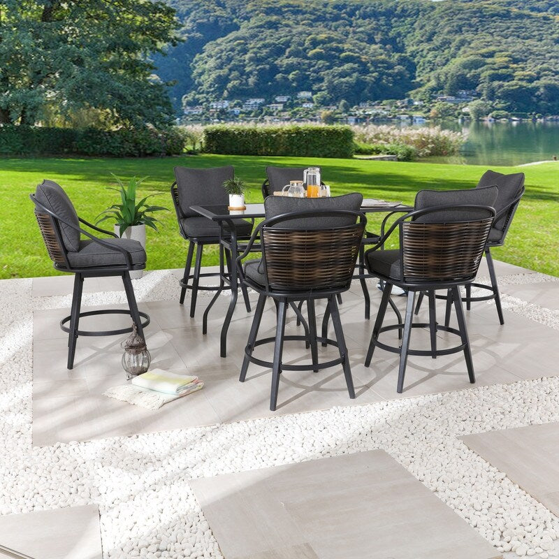 Patio Festival Set da pranzo da esterno con 8 pezzi e cuscini