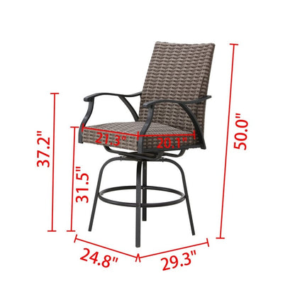 Patio Festival Set da pranzo da bar da 9 pezzi con sedie girevoli