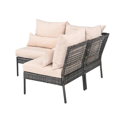 Set di sedute componibili da esterno Patio Festival da 3 pezzi con cuscini