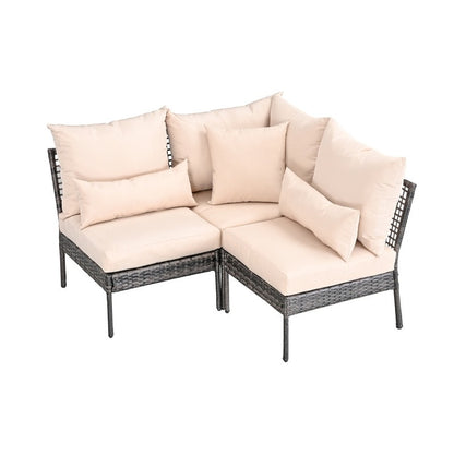 Set di sedute componibili da esterno Patio Festival da 3 pezzi con cuscini