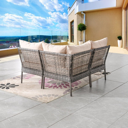 Set di sedute componibili da esterno Patio Festival da 3 pezzi con cuscini