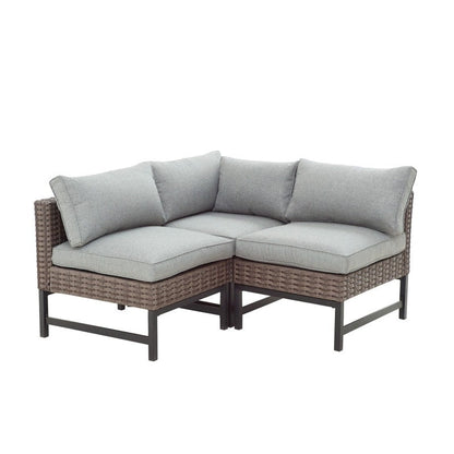 Patio Festival - Set da conversazione per esterni ad angolo retto da 3 pezzi