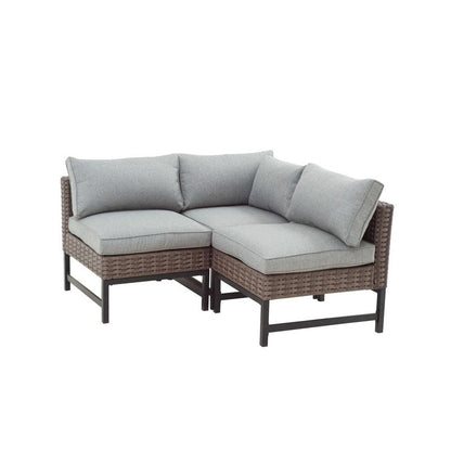 Patio Festival - Set da conversazione per esterni ad angolo retto da 3 pezzi