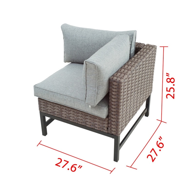 Patio Festival - Set da conversazione per esterni ad angolo retto da 3 pezzi