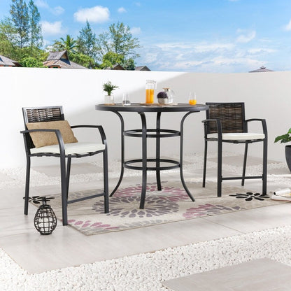 Patio Festival Outdoor Set da pranzo rotondo per 2 persone con cuscini