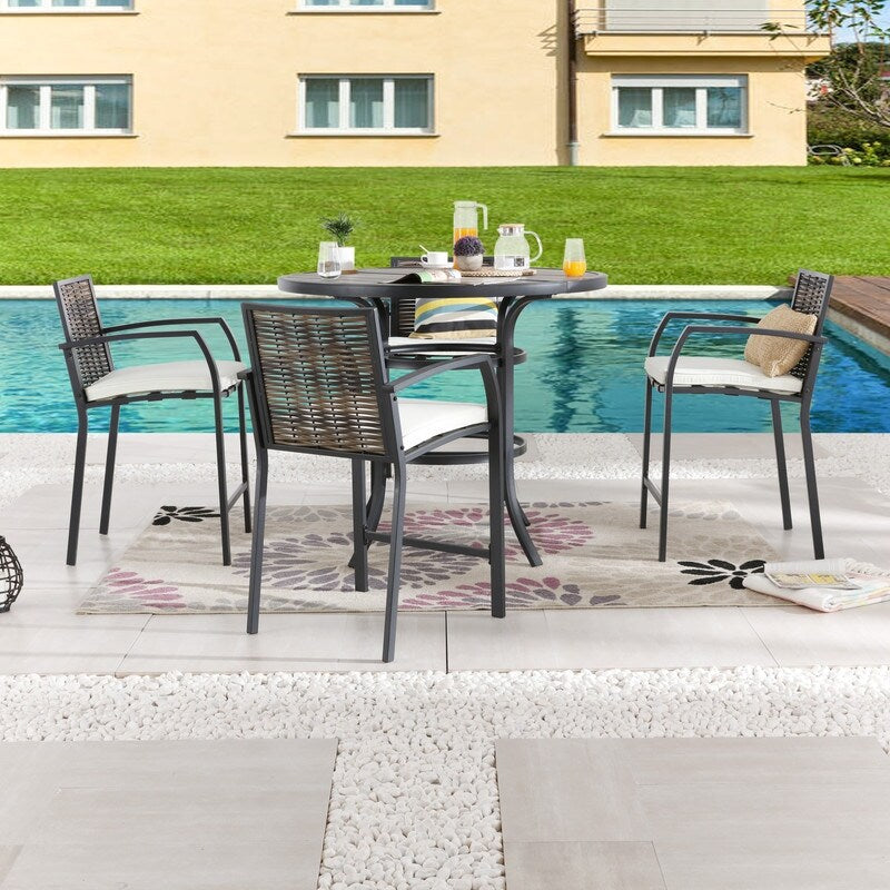 Patio Festival Outdoor Set da pranzo rotondo da bistrot per 4 persone