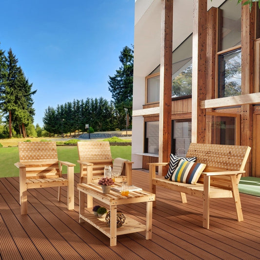 Patio Festival Stars &amp; Stripes Wood - Gruppo di posti a sedere per 4 persone