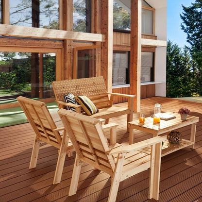 Patio Festival Stars &amp; Stripes Wood - Gruppo di posti a sedere per 4 persone