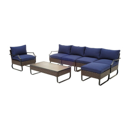 Patio Festival U-Leg Set da conversazione all'aperto da 7 pezzi