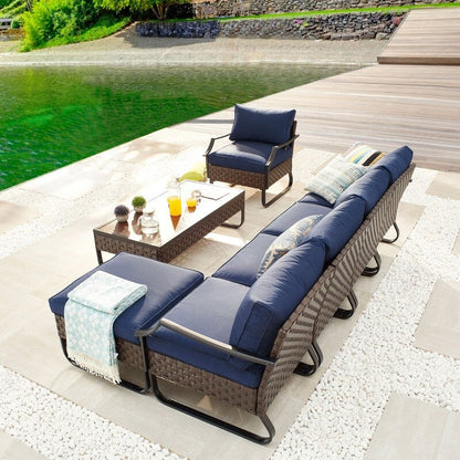 Patio Festival U-Leg Set da conversazione all'aperto da 7 pezzi