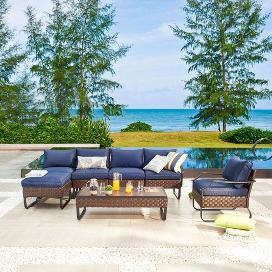 Patio Festival U-Leg Set da conversazione all'aperto da 7 pezzi