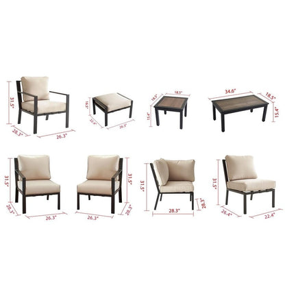 Patio Festival X-Back Set da conversazione all'aperto da 5 pezzi