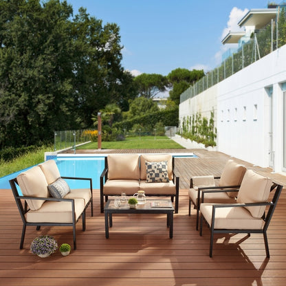 Patio Festival X-Back Set da conversazione all'aperto da 7 pezzi
