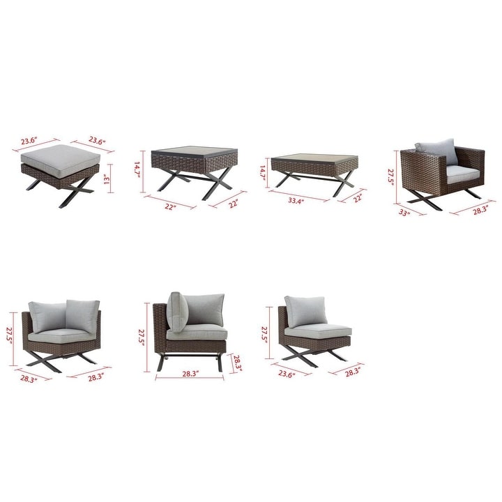 Patio Festival X-Leg Set da conversazione all'aperto da 7 pezzi