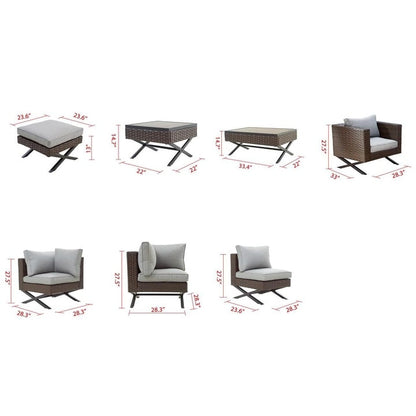 Patio Festival X-Leg Set da conversazione all'aperto da 7 pezzi