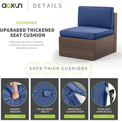 Set di mobili da giardino da 8 pezzi con tavolo da fuoco da 40 cm