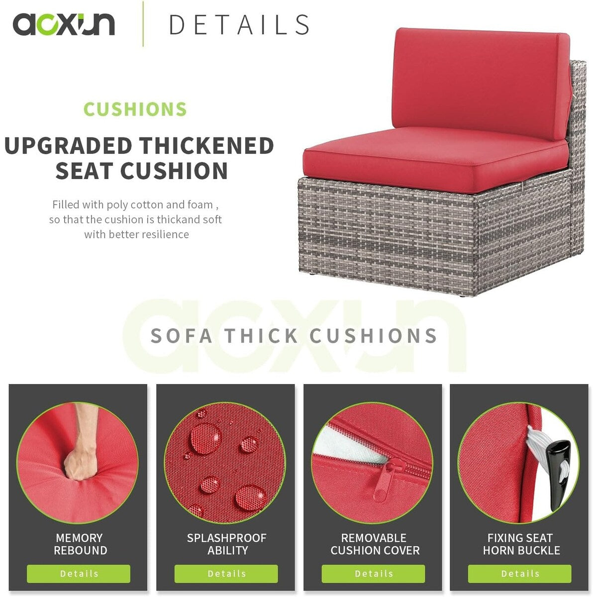 Set di mobili da giardino da 8 pezzi con tavolo da fuoco da 40 cm