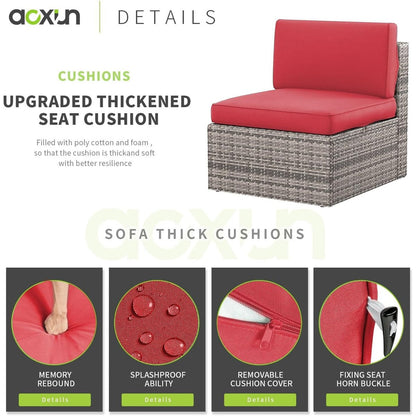 Set di mobili da giardino da 8 pezzi con tavolo da fuoco da 40 cm