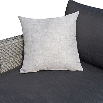 Set da conversazione per patio in vimini per tutte le stagioni, 3 pezzi, componibile per esterni, beige