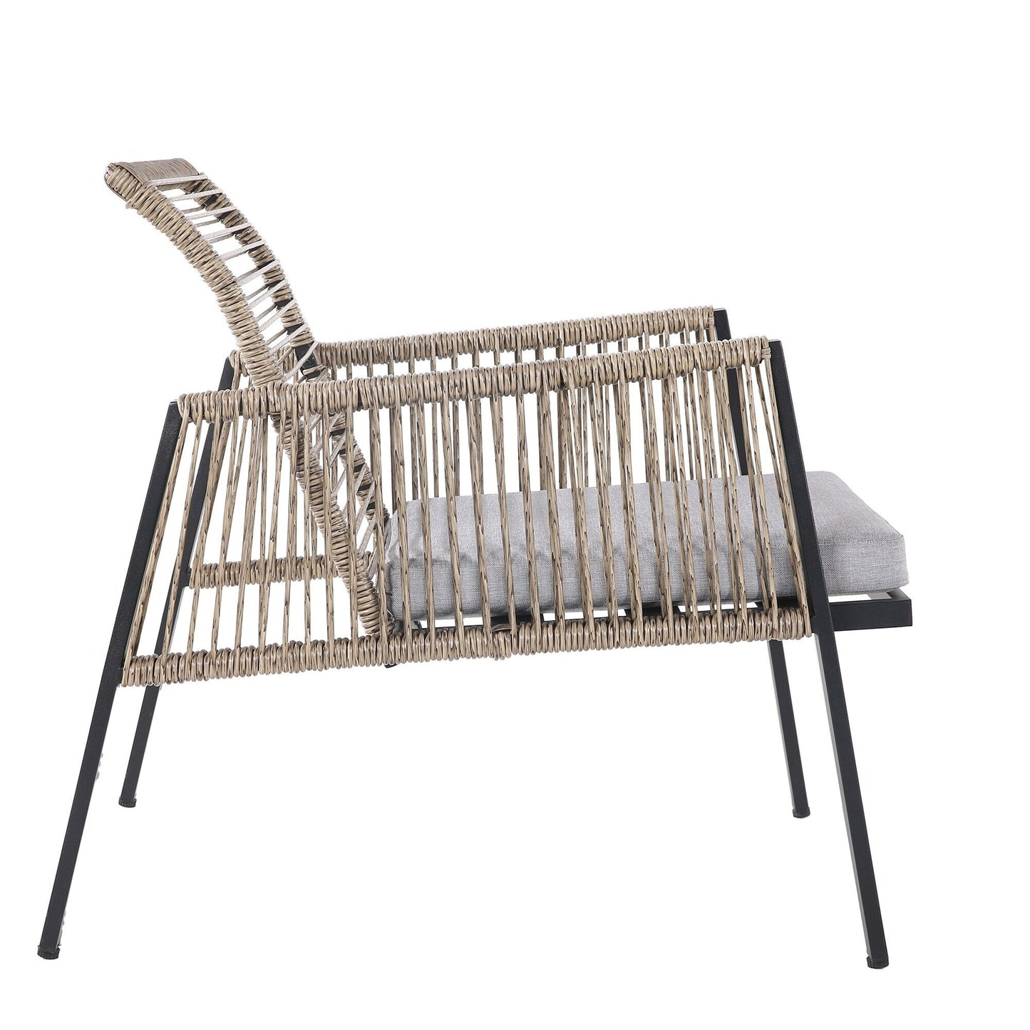 Set di mobili da giardino - Divano componibile da esterno in vimini e rattan, set da conversazione per tutte le stagioni, con morbidi cuscini