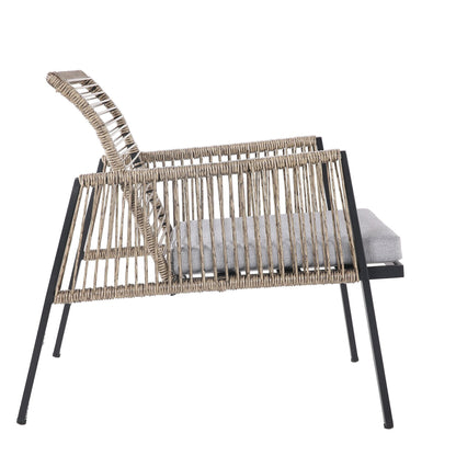 Set di mobili da giardino - Divano componibile da esterno in vimini e rattan, set da conversazione per tutte le stagioni, con morbidi cuscini