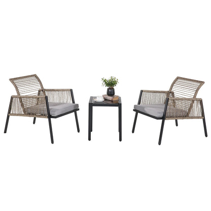 Set di mobili da giardino - Divano componibile da esterno in vimini e rattan, set da conversazione per tutte le stagioni, con morbidi cuscini