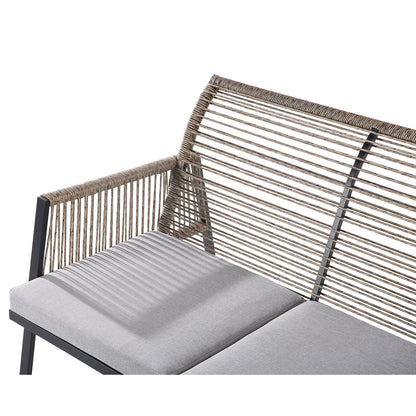 Set di mobili da giardino - Divano componibile da esterno in vimini e rattan, set da conversazione per tutte le stagioni, con morbidi cuscini