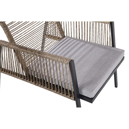 Set di mobili da giardino - Divano componibile da esterno in vimini e rattan, set da conversazione per tutte le stagioni, con morbidi cuscini