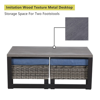 Set di 6 divani da esterno con sedia e pouf