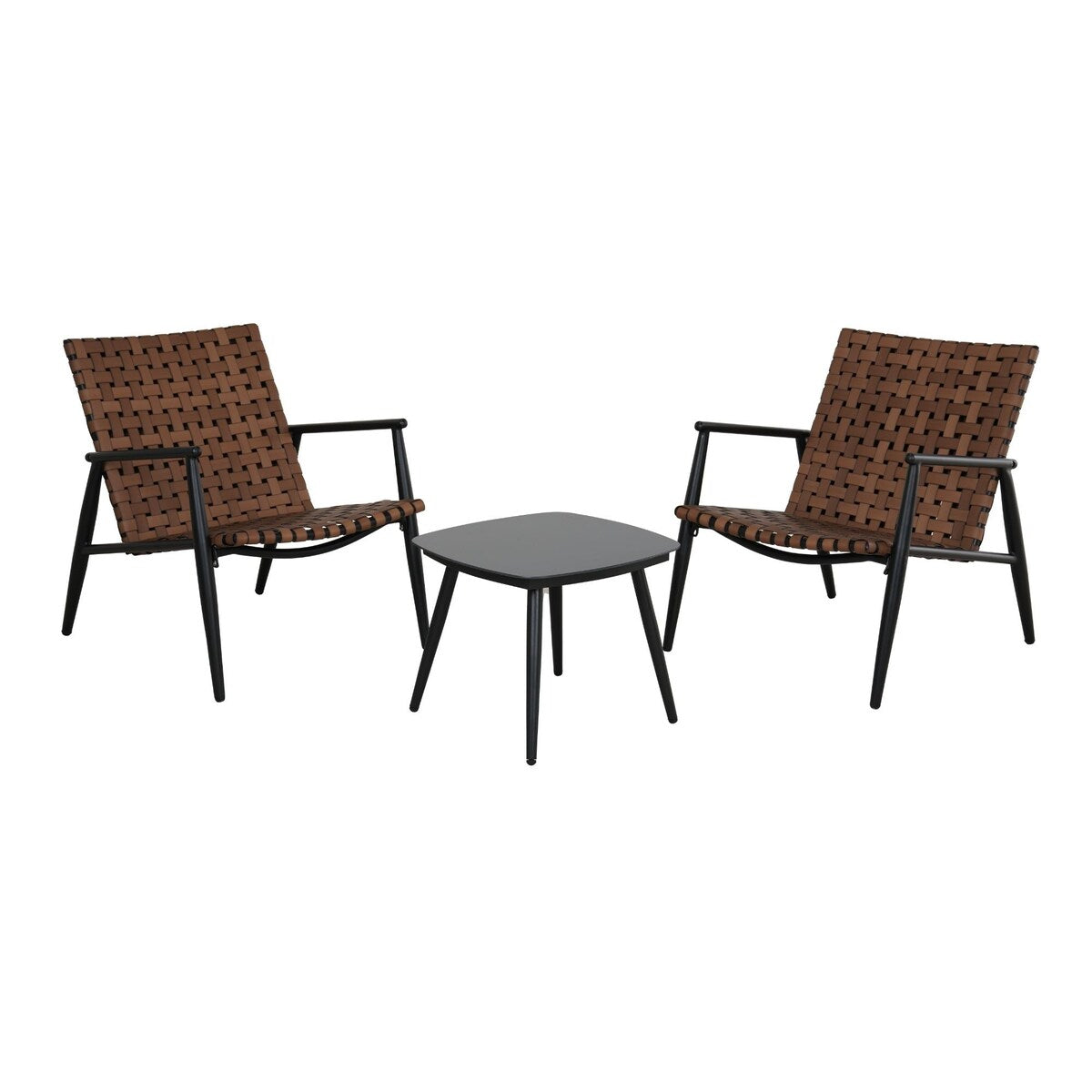 Set di sedie e tavolo Adirondack in vimini e rattan per patio